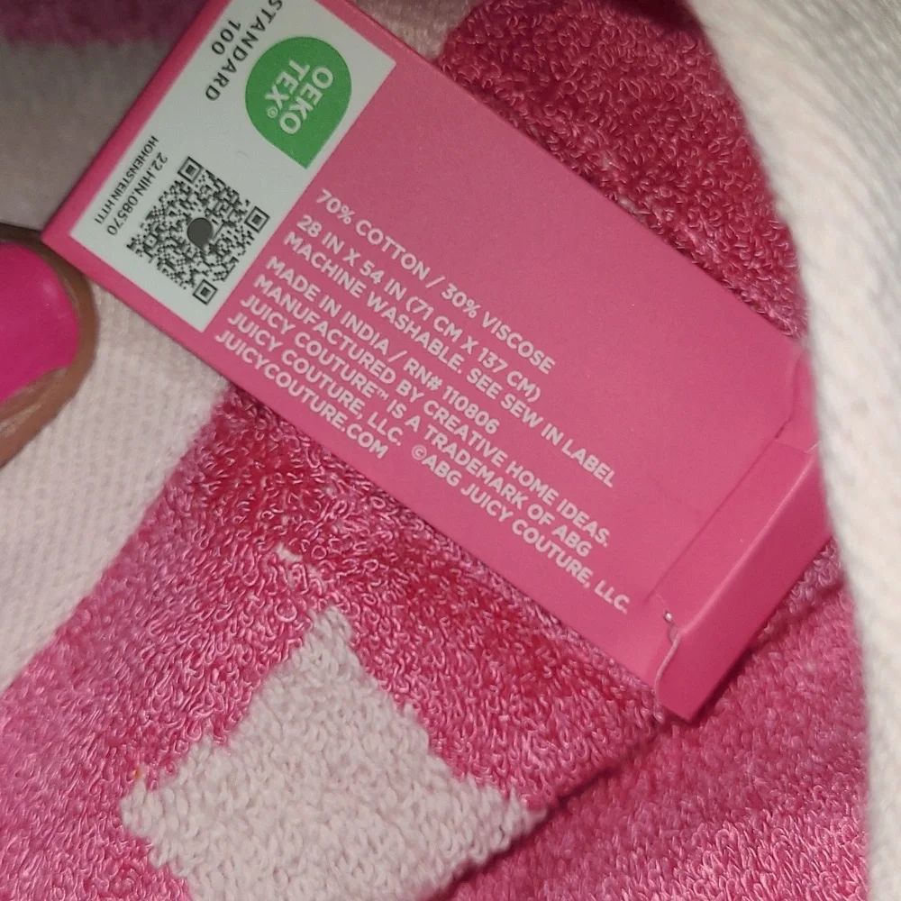 Juicy Couture Pink Towel Set with Bow Design